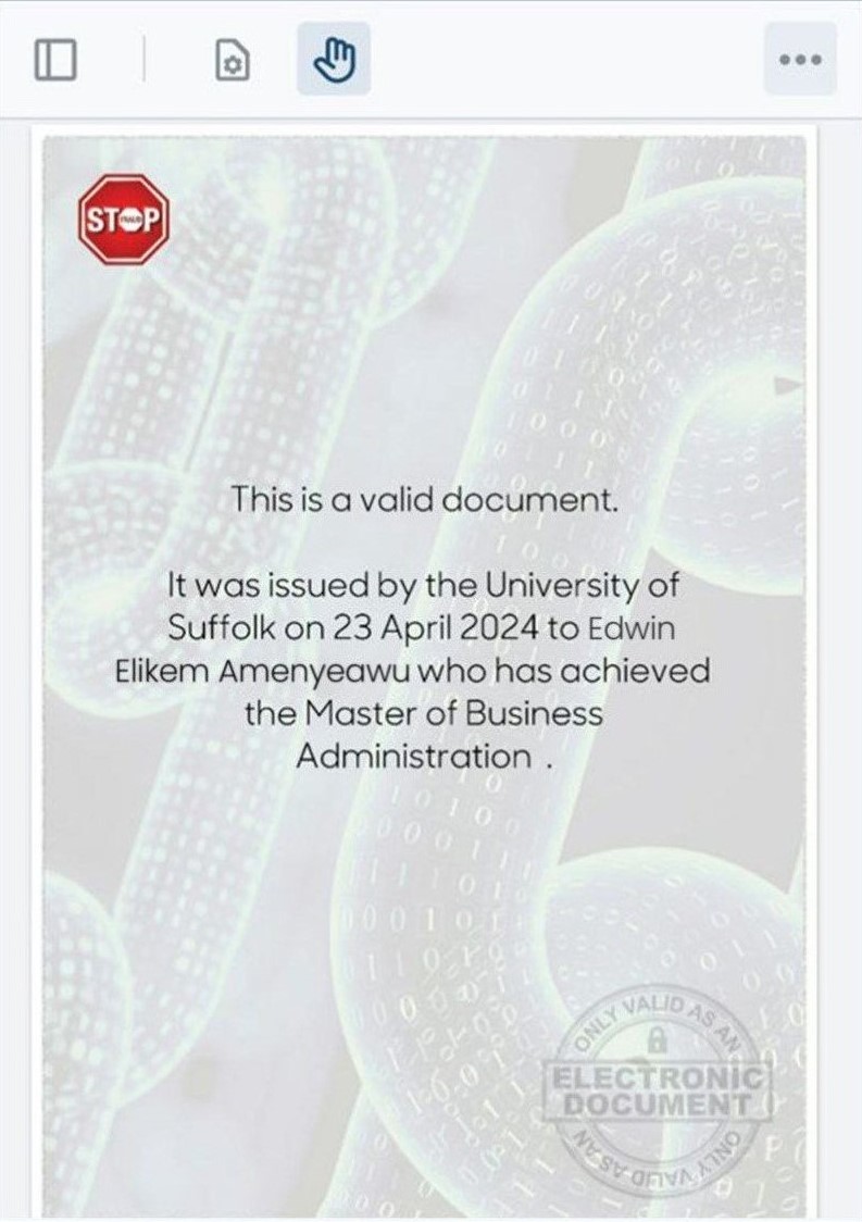 Credential Document